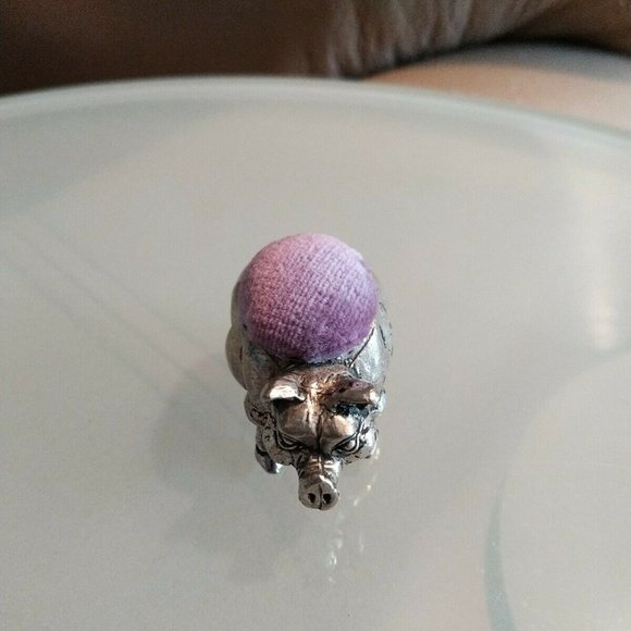 A E Williams Pewter PIG Pin Cushion Made England - Picture 3 of 7